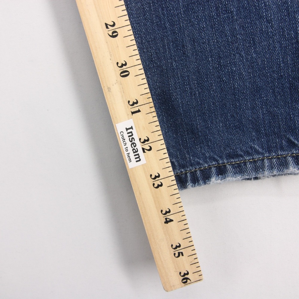 Diesel Larkee Jeans Mens 34x34 Blue Regular Straight Button Fly Distressed - Picture 9 of 13